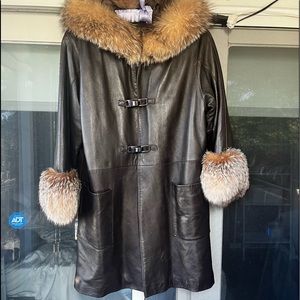 Awesome!!!! Real Leather and faux fur coat